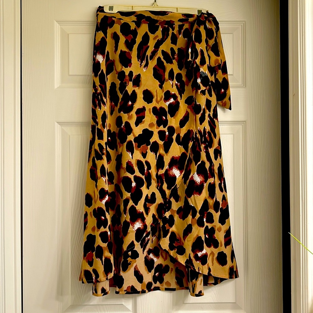 Midi Skirts for Women Summer Leopard Print